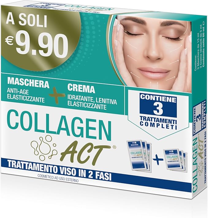 Collagen Act trattamento viso maschera + crema 3 trattamenti