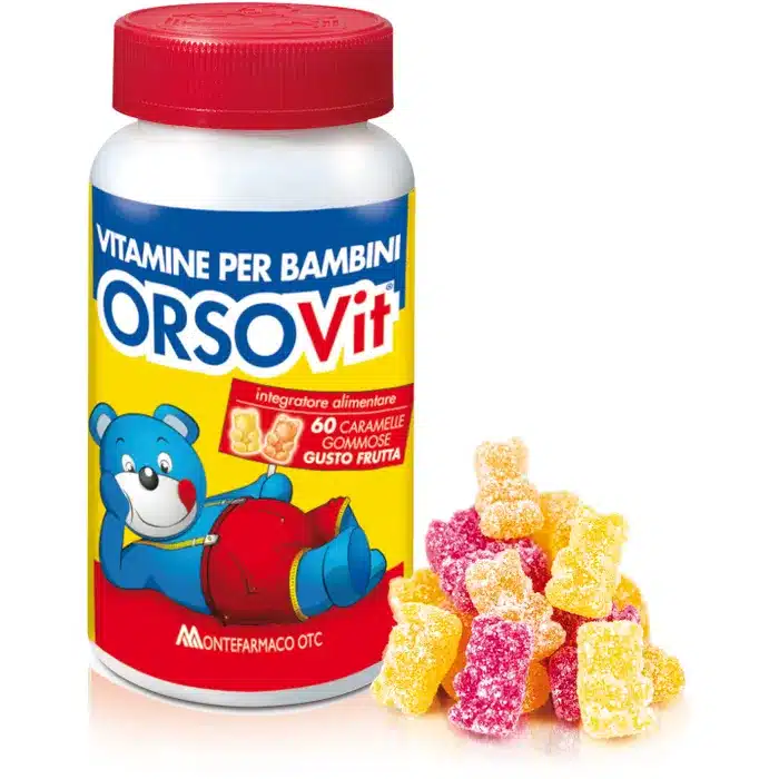 OrsoVit Vitamine per Bambini 60 caramelle gommose gusto frutta