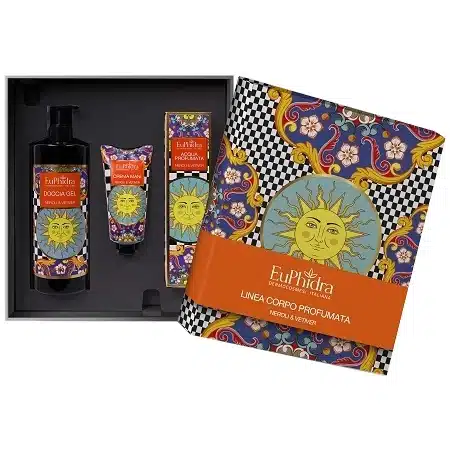 Euphidra Cofanetto Neroli e Vitiver 3 pezzi Doccia Gel Acqua Profumata e Crema Mani