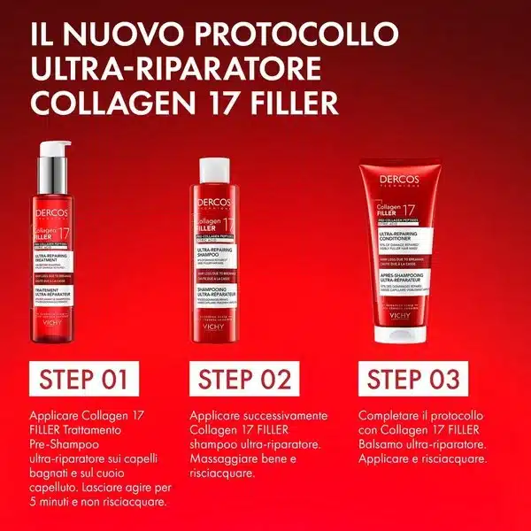 Dercos Collagen 17 Filler Pre Shampoo 150ml - Vichy Dercos Collagen 17 Filler Pre Shampoo 150ml - Vichy - immagine 3